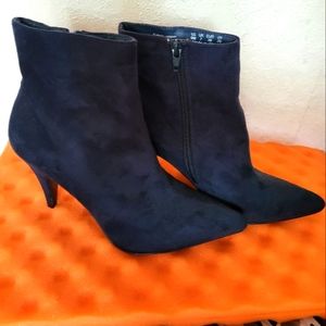 CARLOS SANTANA High Heel Calf Ankle Blue Leather Zipper Boots Size 9 Man…